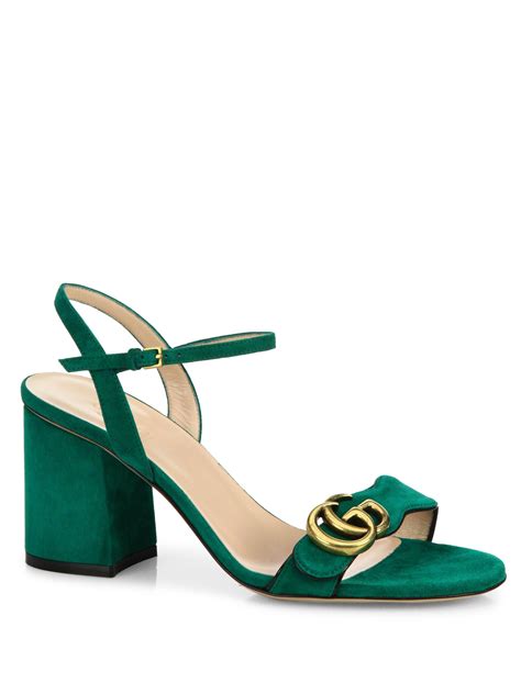 gucci green sandal heels